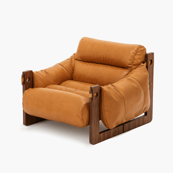 Briar Rubberwood Lounge Chair – PU Faux Leather or Corduroy
