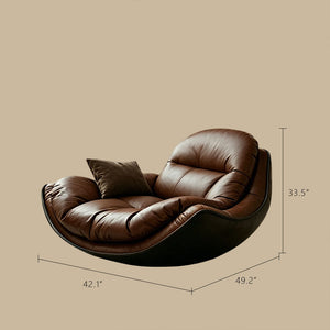 Modern Oversized Faux Leather Lounge Chair Deep Seat Lazy Sofa Accent Chair