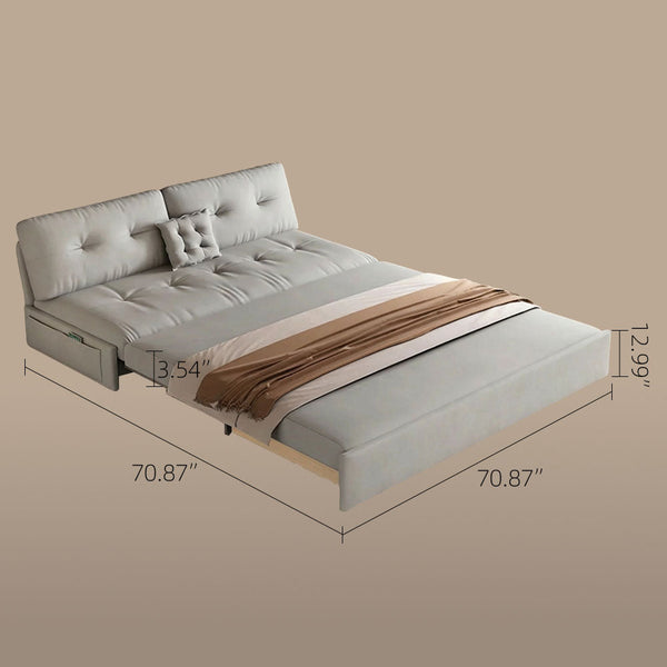 Vera 47"/71" Velvet Sofa Bed with Storage Drawers