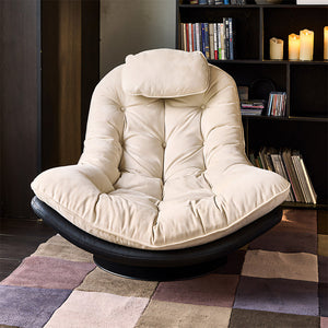 Astra Oversized Swivel Lounge Chair with Tufted Velvet Cushion
