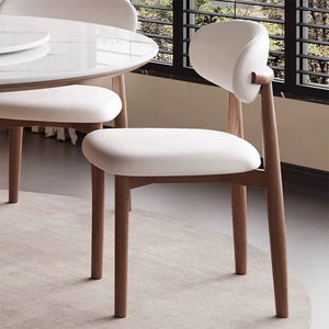 Round Dining Table Wooden Base and Ceramic Stone Top Modern Aesthetic