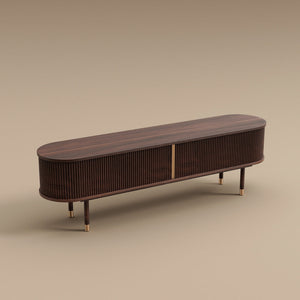 Solenne 70.8" Fluted Rubberwood TV Stand