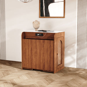 Wooden cabinet with charging port