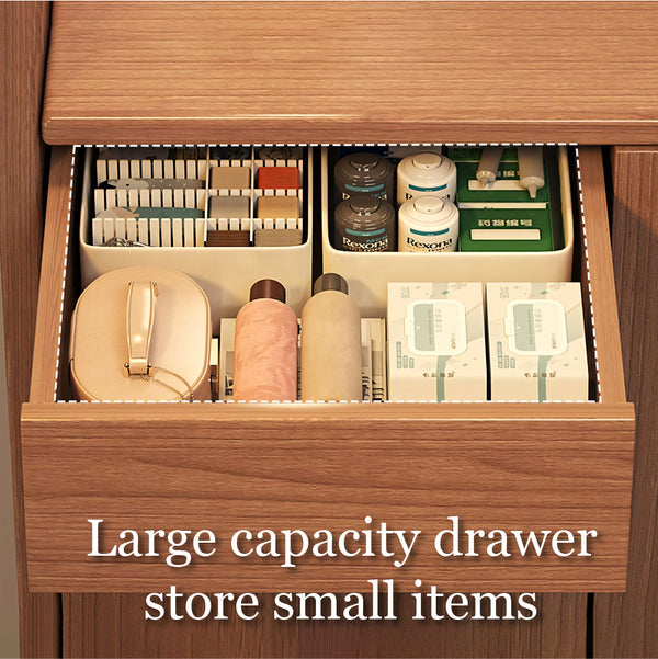 47.2''/55.1'' Modern Walnut Entryway Shoe Cabinet with Drawer Stylish Storage Organizer