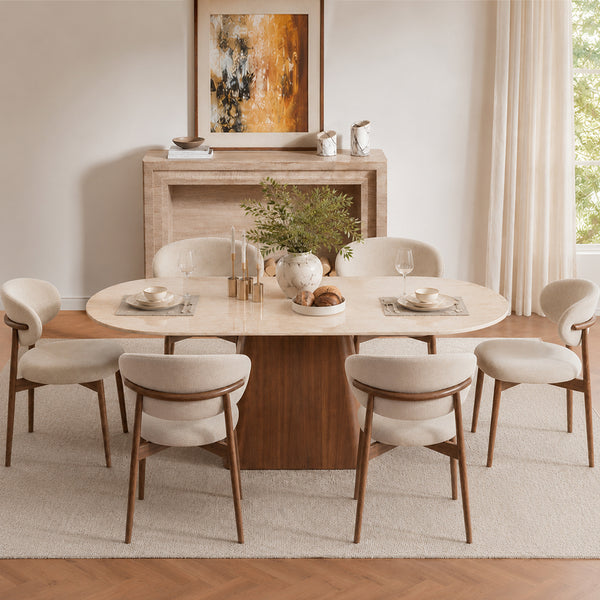 Vela 62.9" Oval Sintered Stone Dining Table