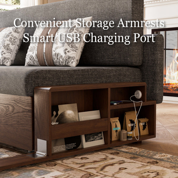 Modern Storage Sofa Bed with Lift-up Function Space-saving Design Elegant and Practical