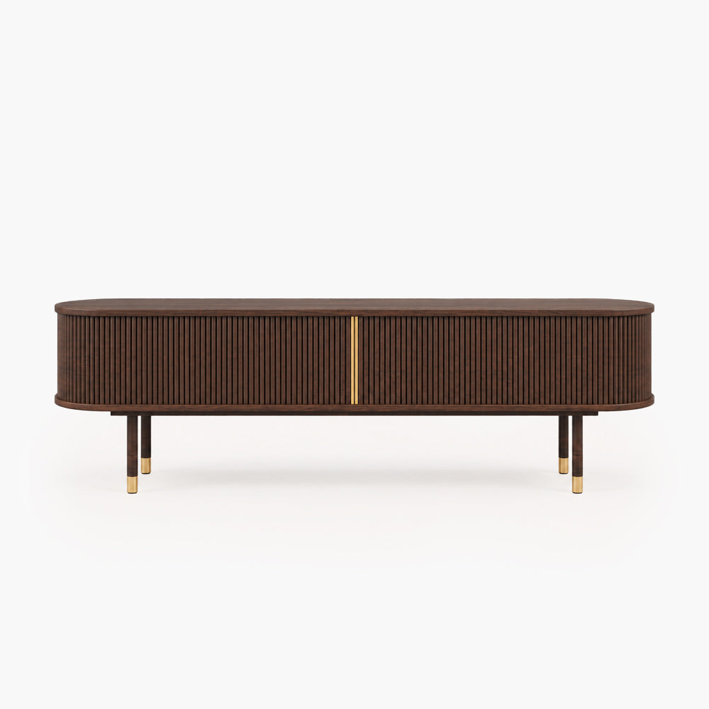 Solenne 70.8" Fluted Rubberwood TV Stand