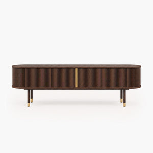 Solenne 70.8" Fluted Rubberwood TV Stand