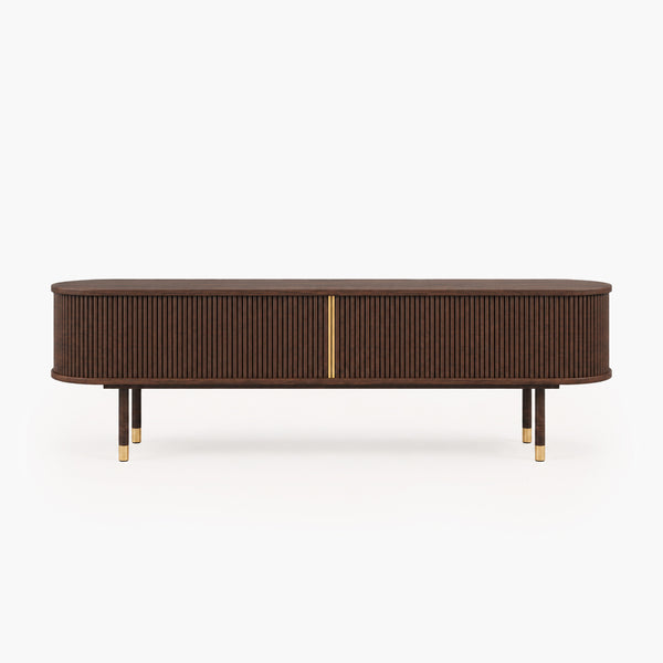 Solenne 70.8" Fluted Rubberwood TV Stand