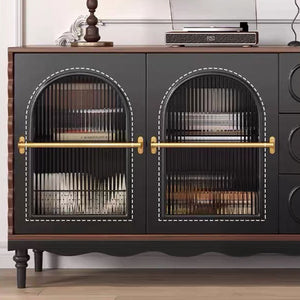 Marcel 62.9" Black Fluted-Glass Sideboard