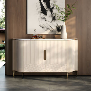 54.6" Elegant Cream White Sideboard Buffet Cabinet with Adjustable Shelves