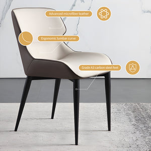 Sloane Set of 2 Curved-Back PU Leather Dining Chairs