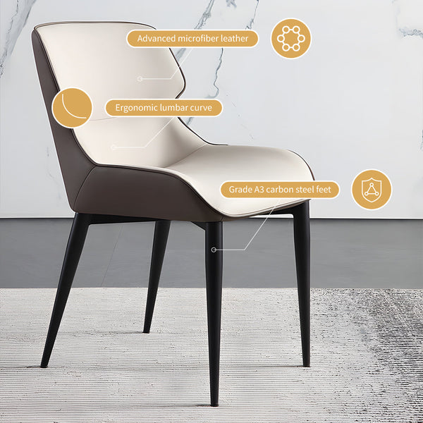 Sloane Set of 2 Curved-Back PU Leather Dining Chairs