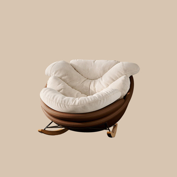 Modern Rocking Chair  Plush Comfort Ergonomic Design Durable Wooden Base for Relaxation