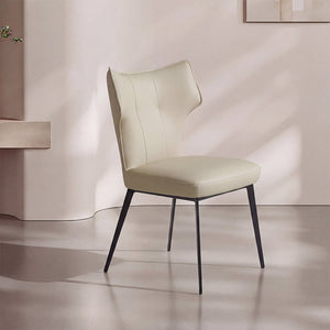 Ezra Sculpted High-Back Faux Leather Dining Chair