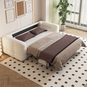 83.8" Elegant Convertible Sofa Bed Chic Design with 3.9" Thick Mattress Space-saving Sleeper Sofa