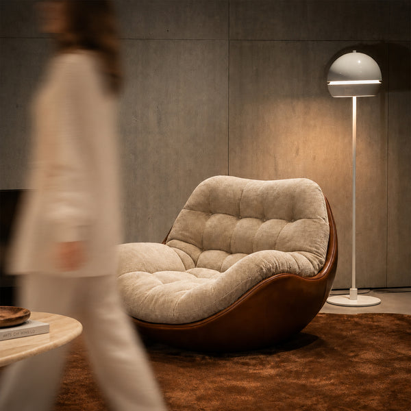 Cove Curved Lounge Chair with Plush Chenille Cushion
