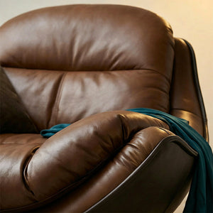 Modern Oversized Faux Leather Lounge Chair Deep Seat Lazy Sofa Accent Chair