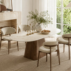 Vela 62.9" Oval Sintered Stone Dining Table