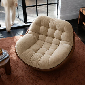Cove Curved Lounge Chair with Plush Chenille Cushion