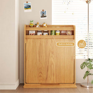 62" Wall-Side Murphy Foldable Dining Table with Integrated Shelf Storage