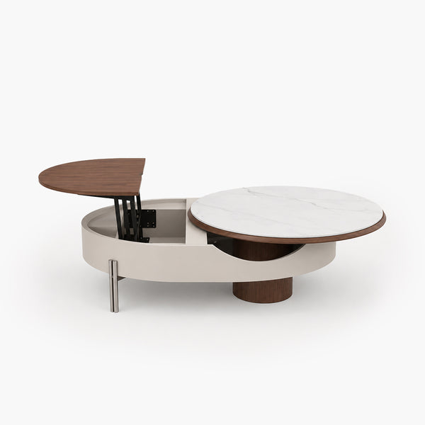 Rumi 46.8" Sintered Stone Lift-Top Coffee Table with Storage