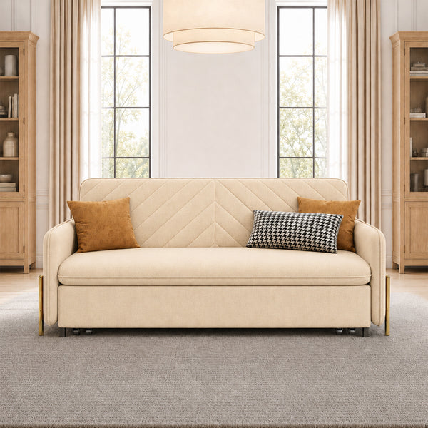 Lennox 47"/70" Velvet Pull-Out Sofa Bed with Storage