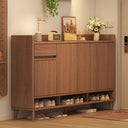 47.2''/55.1'' Modern Walnut Entryway Shoe Cabinet with Drawer Stylish Storage Organizer