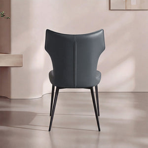 Ezra Sculpted High-Back Faux Leather Dining Chair