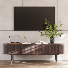 Solenne 70.8" Fluted Rubberwood TV Stand