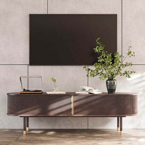 Solenne 70.8" Fluted Rubberwood TV Stand