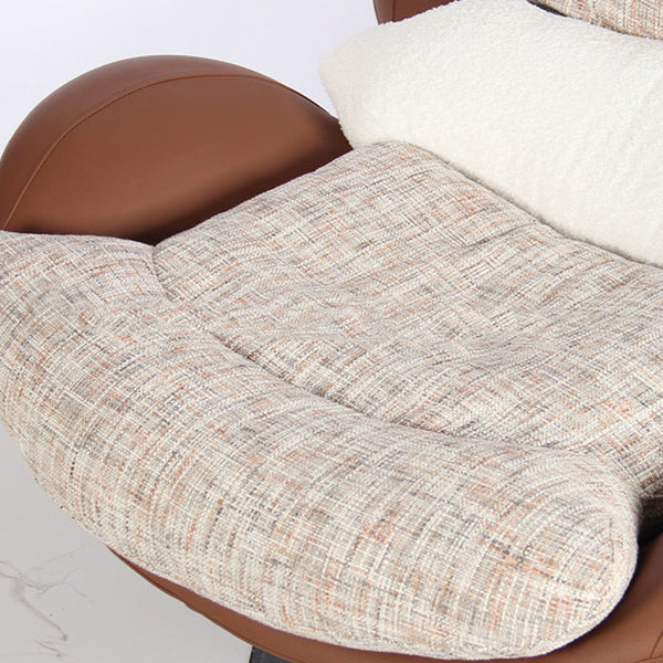 Modern Oversized Swivel Lounge Chair with Plush Cushion and Wraparound Backrest