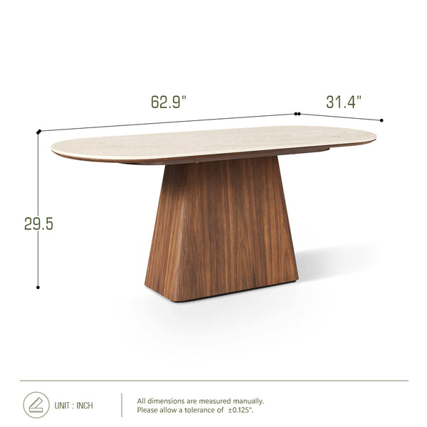 Vela 62.9" Oval Sintered Stone Dining Table