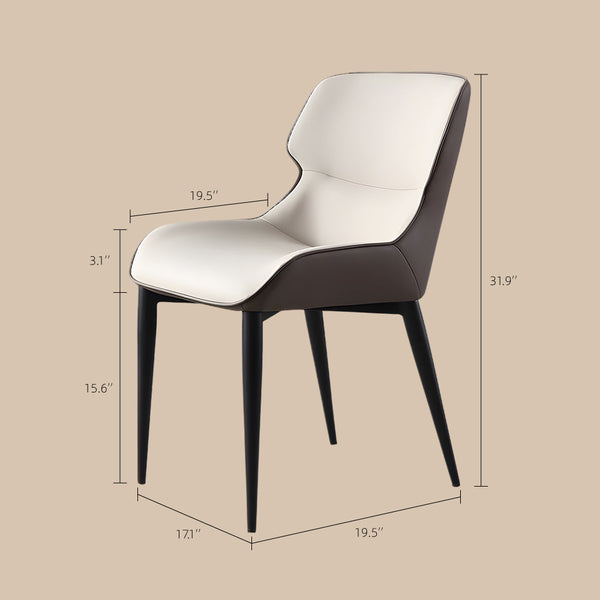 Sloane Set of 2 Curved-Back PU Leather Dining Chairs