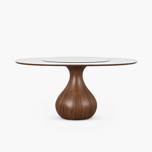 Riva 46.8" Round Sintered Stone Dining Table with Optional Lazy Susan