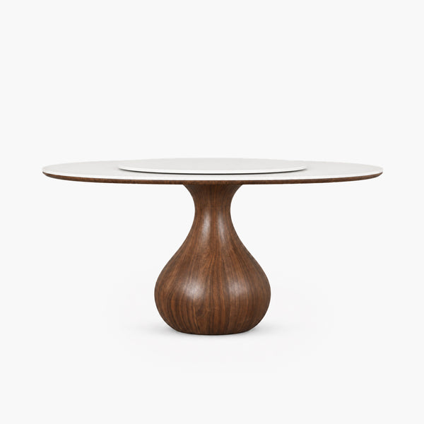 Riva 46.8" Round Sintered Stone Dining Table with Optional Lazy Susan