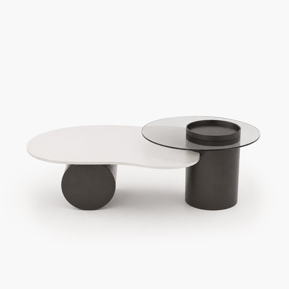 Cirrus 39" Cloud-Shaped Sintered Stone Coffee Table Set