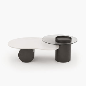 Cirrus 39" Cloud-Shaped Sintered Stone Coffee Table Set