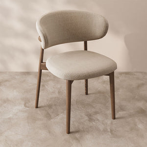 2PCS Dining Chair Modern Ash Wood Frame Curved Backrest
