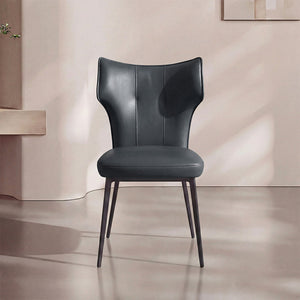 Ezra Sculpted High-Back Faux Leather Dining Chair