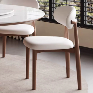 2PCS Dining Chair Modern Ash Wood Frame Curved Backrest