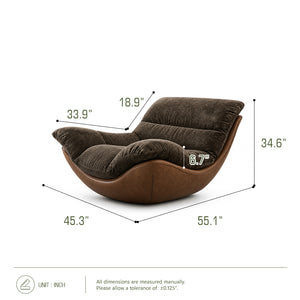 Ember Low-Profile Lounge Chair with Plush Velvet Cushion