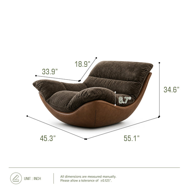 Ember Low-Profile Lounge Chair with Plush Velvet Cushion