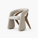 Siena Sculptural Accent Chair with Solid Wood Frame