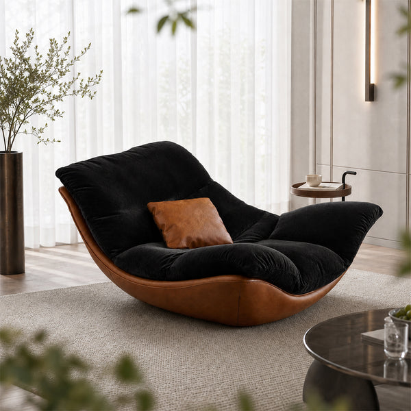 Ember Low-Profile Lounge Chair with Plush Velvet Cushion