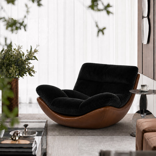 Ember Low-Profile Lounge Chair with Plush Velvet Cushion