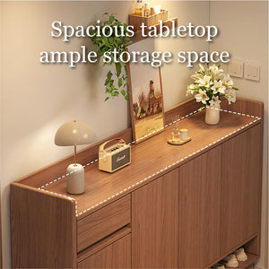 47.2''/55.1'' Modern Walnut Entryway Shoe Cabinet with Drawer Stylish Storage Organizer