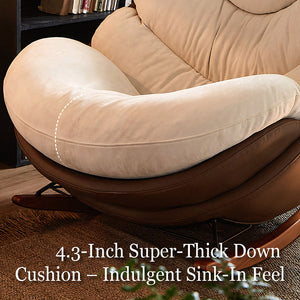 Modern Rocking Chair  Plush Comfort Ergonomic Design Durable Wooden Base for Relaxation