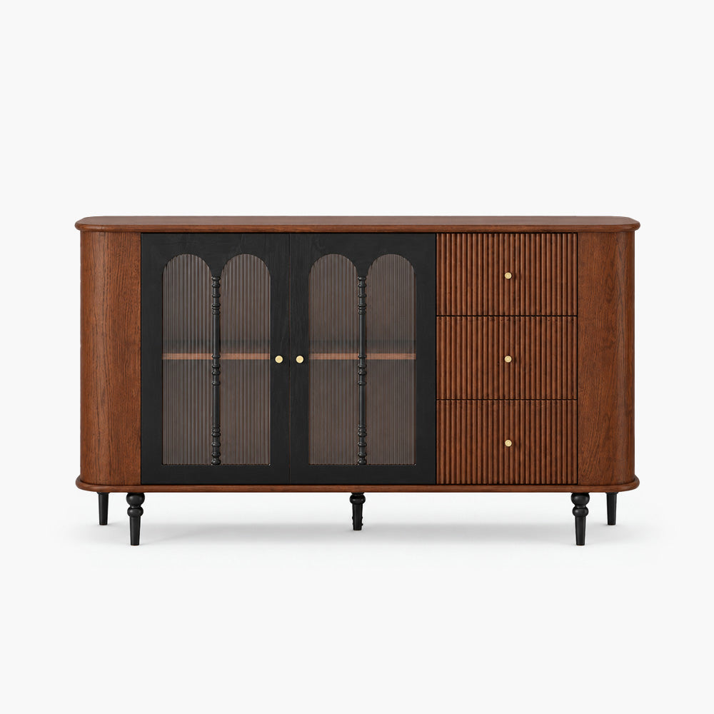 Rowan 62.9" Fluted-Glass Sideboard with 3 Drawers