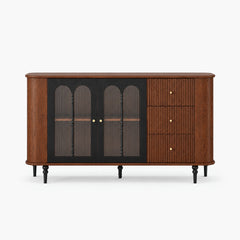 Rowan 62.9" Fluted-Glass Sideboard with 3 Drawers